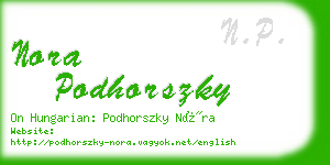 nora podhorszky business card